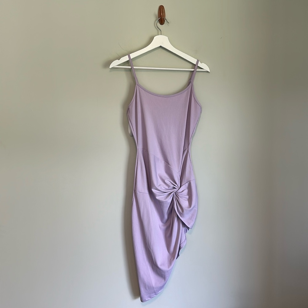 Purple asymmetrical hemline dress